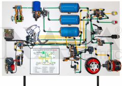 Air Braking System for Trucks with ABS / ASR, on Stand with Wheels