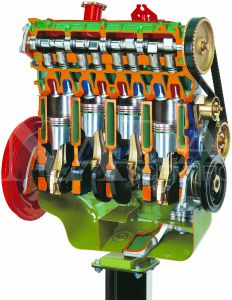 Overhead Camshaft Engine with Toothed Timing Belt