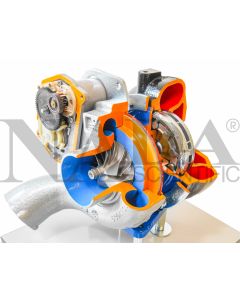 Turbocharger Cut-Away, Variable-Geometry, with Electronic Boost Control