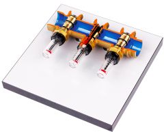 Brass Floor Manifold with Manual Valves and Balancing Flow Meters