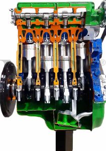 Double Overhead Camshaft Engine with Toothed Timing Belt